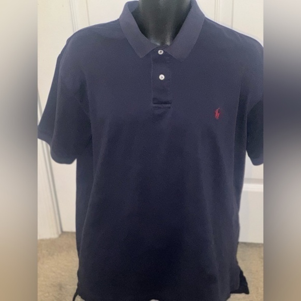 Men’s Ralph Lauren polo shirt size L large blue classic fit Pre own items are as